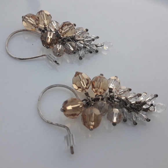 Crystal Dangle Earrings Chandelier Gold Silver - Picture 10 of 12